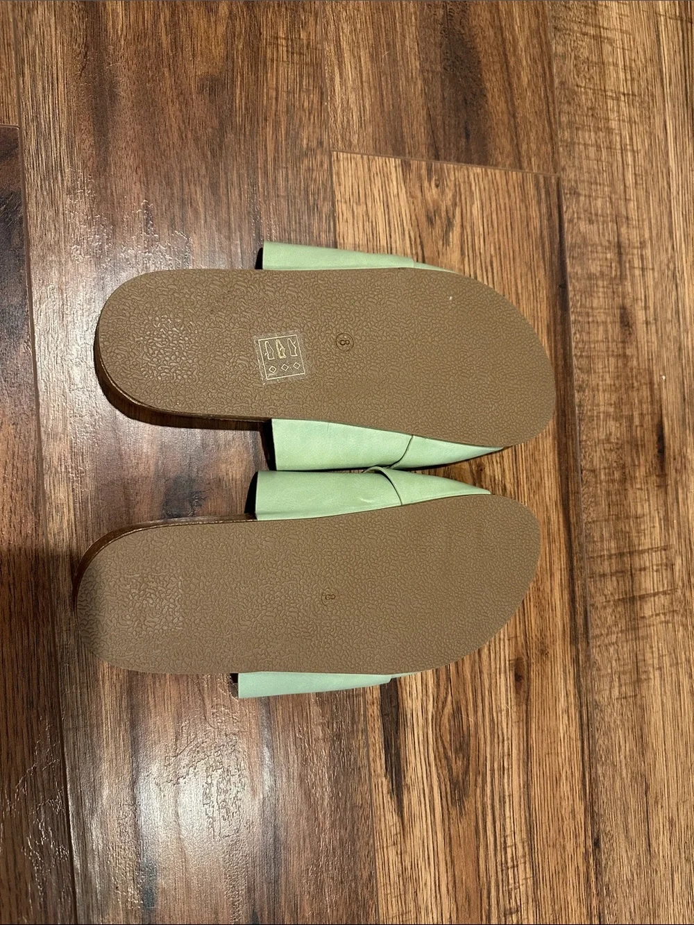 BEAST FASHION Mint Green Crossover Slide Sandals
